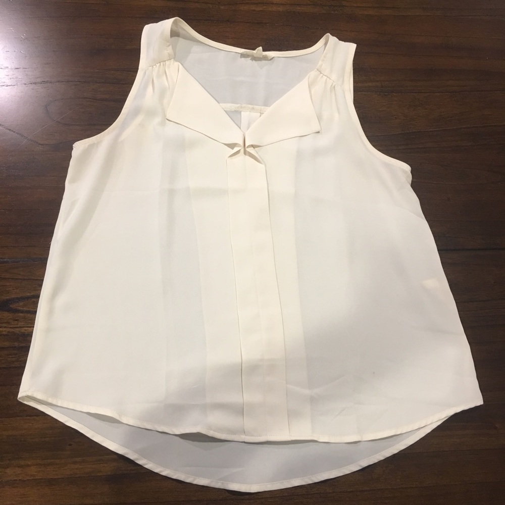 Cream Tank Top with Collar